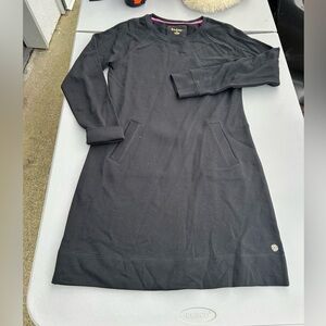 Lilly Pulitzer Beach Comber Dress Women's m Black Long Sleeve Pockets Crew Neck